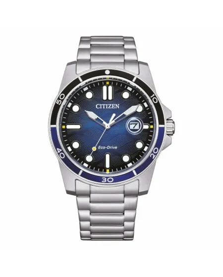 Citizen Marine 1810 OF Eco Drive Watch with Blue Dial and Steel Strap