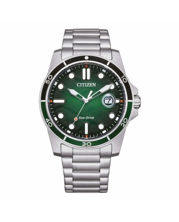 Citizen Marine 1810 OF Eco Drive Watch with Green Dial and Steel Strap