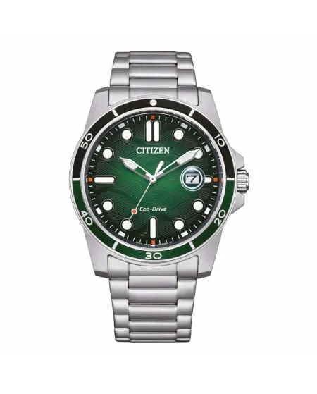 Montre Citizen Marine 1810 OF Eco-Drive avec cadran vert et bracelet en acier