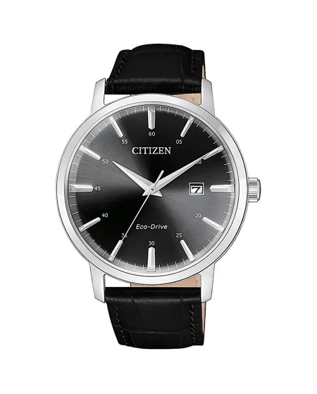 Citizen Classic OF Eco Drive Watch Black Dial Leather Strap