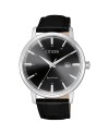 Montre Citizen Classic OF Eco-Drive, cadran noir, bracelet en cuir