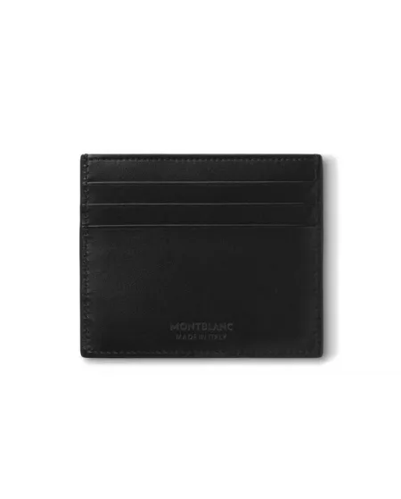 Set Montblanc Penna Sfera Pix e Porta Carte in Pelle Nera Meisterstück a 6 Scomparti