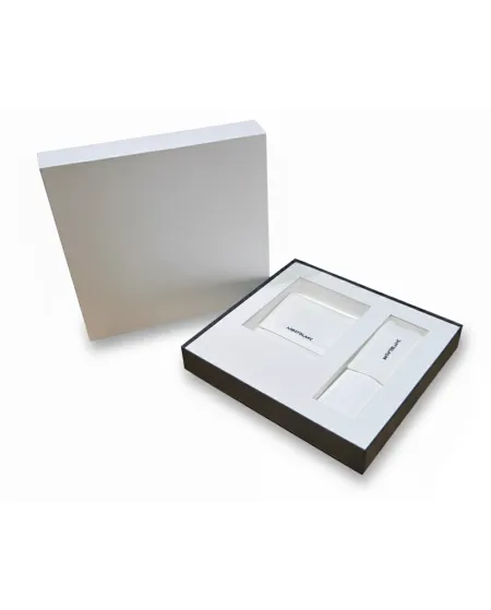 Set Montblanc Penna Sfera Pix e Porta Carte in Pelle Nera Meisterstück a 6 Scomparti
