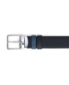 Montblanc Blue Velvet/Black Leather Belt with Everyday Buckle 35 mm