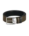 Ceinture Montblanc en cuir kaki/noir avec boucle Everyday 35 mm