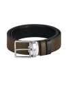 Cintura Montblanc in Pelle Kaki/Nera con Fibbia Everyday 35 mm