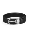 Ceinture réversible Montblanc en cuir noir/noir avec boucle fer à cheval 30 mm