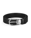 Ceinture réversible Montblanc en cuir noir/noir avec boucle fer à cheval 30 mm