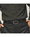 Montblanc Reversible Leather Belt Black/Black with Horseshoe Buckle 30 mm