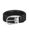 Ceinture réversible Montblanc en cuir noir/noir avec boucle fer à cheval 35 mm