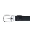 Cintura Montblanc in Pelle Reversibile Nero/Nero con Fibbia a Ferro di Cavallo 35 mm