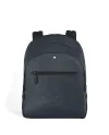 Sac à dos Montblanc Sartorial moyen à 3 compartiments en cuir tweed bleu