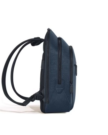 Montblanc Sartorial Medium Backpack 3 Compartments in Blue Tweed Leather