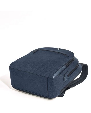 Sac à dos Montblanc Sartorial moyen à 3 compartiments en cuir tweed bleu