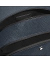Zaino Medio Montblanc Sartorial 3 Scomparti in Pelle Tweed Blu
