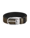 Ceinture réversible Montblanc en cuir kaki/noir avec boucle fer à cheval 30 mm