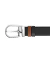 Montblanc Reversible Leather Belt in Fawn/Black with Horseshoe Buckle 35 mm
