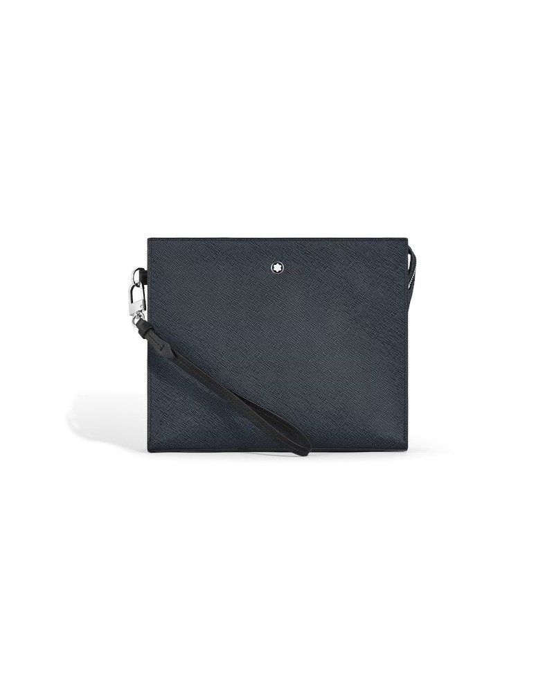 Pochette Montblanc Sartorial in Pelle Tweed Blue