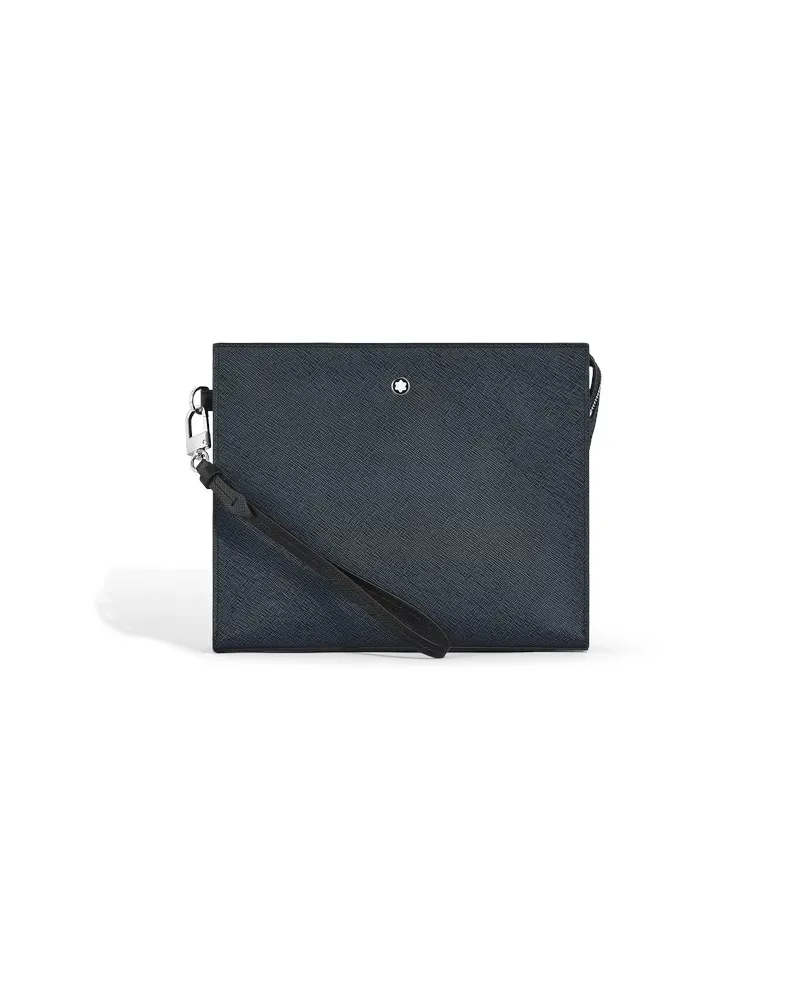 Pochette Montblanc Sartorial in Pelle Tweed Blue