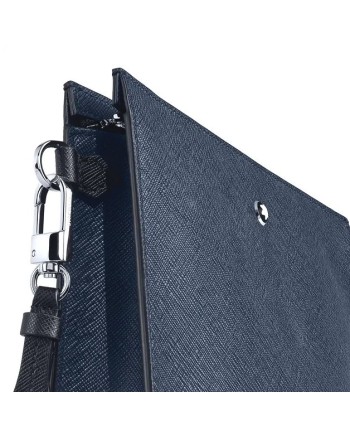 Montblanc Sartorial Pouch in Blue Tweed Leather