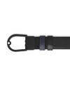 Ceinture réversible Montblanc en cuir bleu/noir avec motif fer à cheval PVD 30 mm