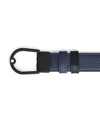 Cintura Reversibile Montblanc in Pelle Blu/Nera a Ferro di Cavallo Pvd 30 mm