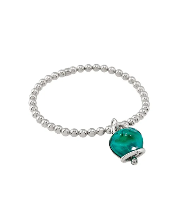 Bracelet élastique Chantecler Et Voilà avec clochette Paraiba verte moyenne et diamant