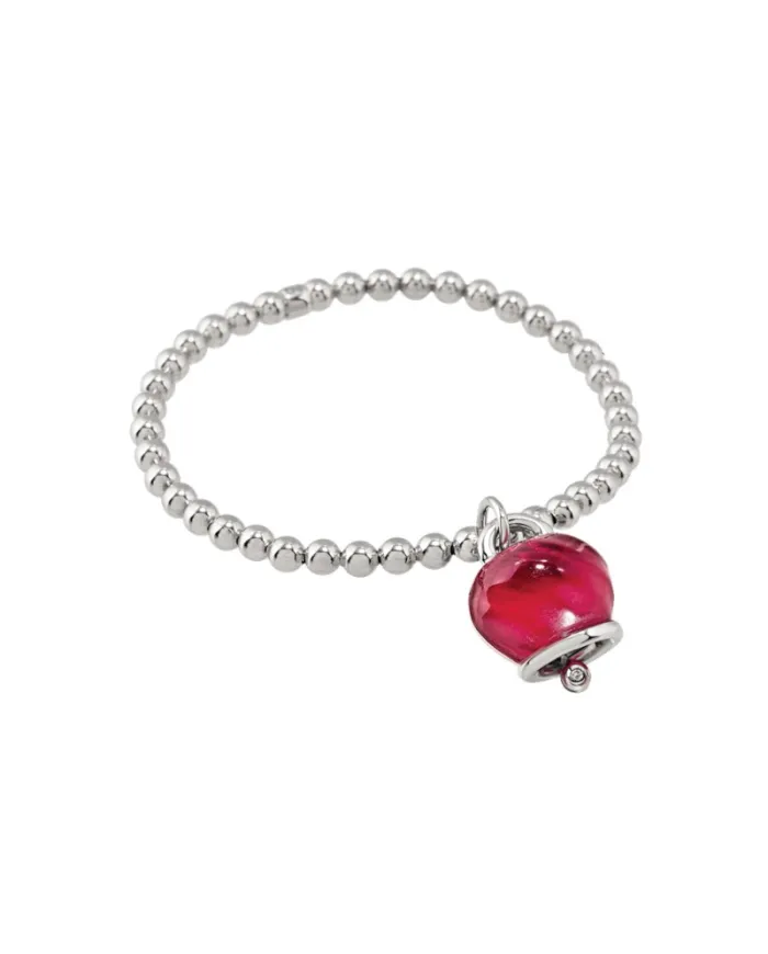 Chantecler Et Voilà Elastic Bracelet with Medium Burgundy Bell and Diamond