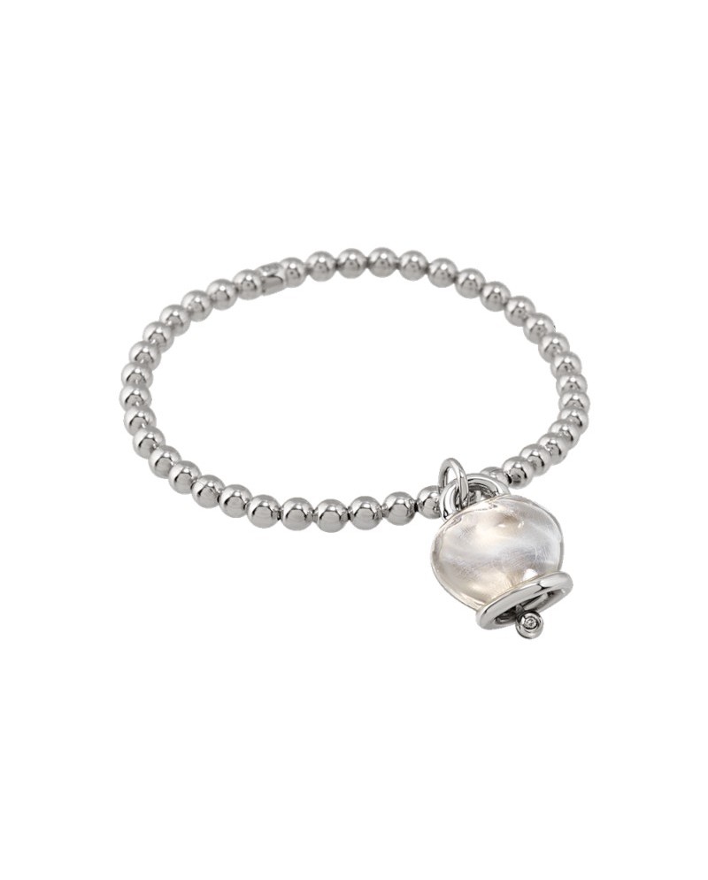 Chantecler Et Voilà Elastic Bracelet with Medium Bell in Rock Crystal and Diamond