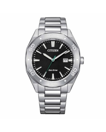 Montre Citizen OF Metropolitan Sports Eco Drive avec cadran noir et bracelet en acier