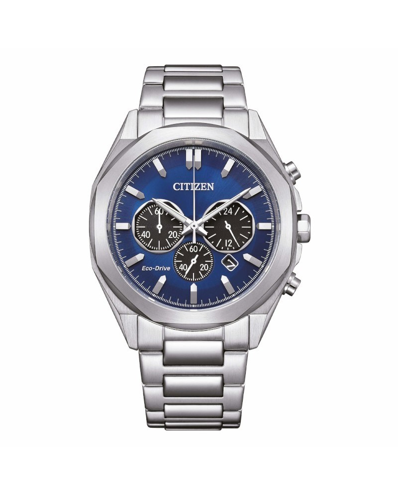 Citizen OF Metropolitan Chrono Eco Drive Chronograph with Blue Dial and Steel Strap