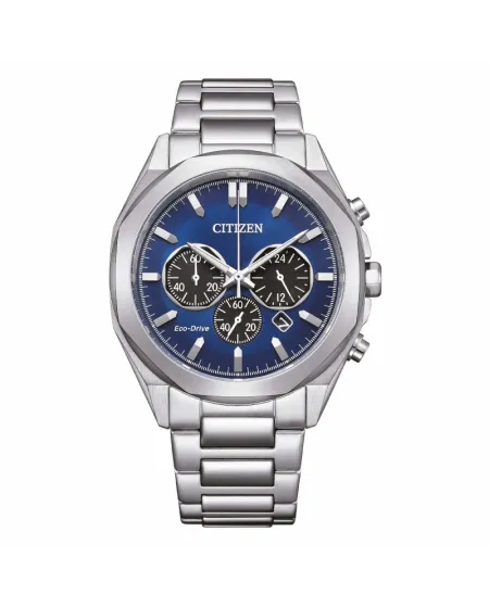Citizen OF Metropolitan Chrono Eco Drive Chronograph with Blue Dial and Steel Strap