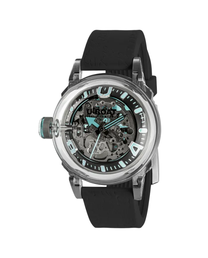 Orologio U-Boat U-65 Automatico 44 mm Turchese con Cinturino in Gomma Nero