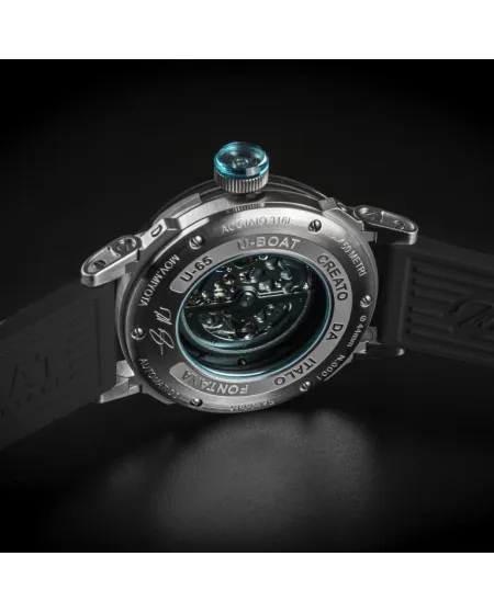 Orologio U-Boat U-65 Automatico 44 mm Turchese con Cinturino in Gomma Nero