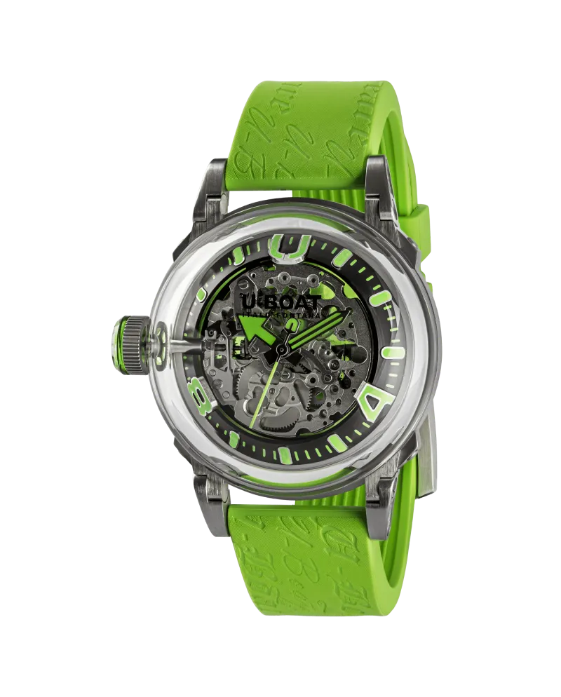 Orologio U-Boat U-65 Automatico 44 mm Green con Cinturino in Gomma Verde Orologio U-Boat U-65 Automatico 44 mm Green con Cinturino in Gomma Verde
