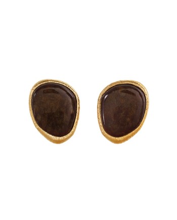 Chantecler Enchantè Earrings in Gold-Plated Silver with Honey-Colored Resin