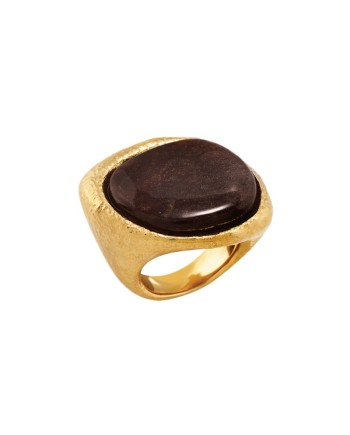 Chantecler Enchanté Ring in Gold-Plated Silver with Honey-Colored Resin