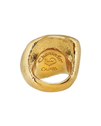 Bague Chantecler Enchanté en argent plaqué or avec résine couleur miel