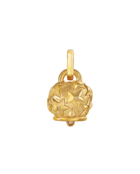 Ciondolo Chantecler Et Voilà Medio Campanelle in Argento Dorato e Diamanti