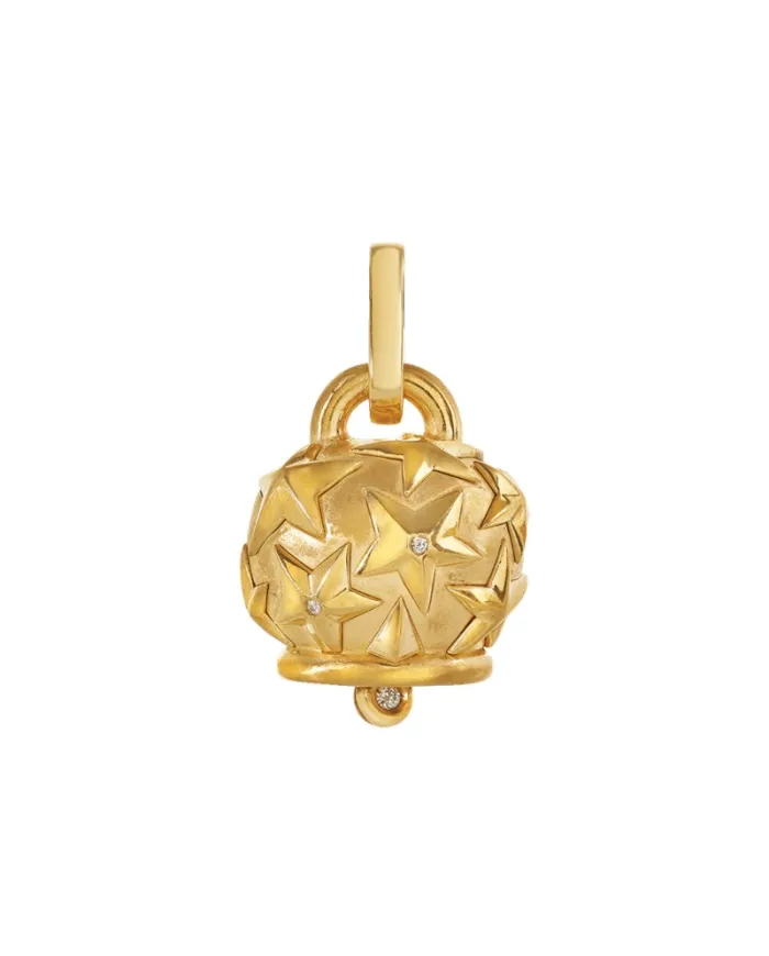 Ciondolo Chantecler Et Voilà Grande Campanelle in Argento Dorato e Diamanti