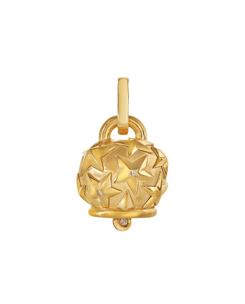 Ciondolo Chantecler Et Voilà Grande Campanelle in Argento Dorato e Diamanti