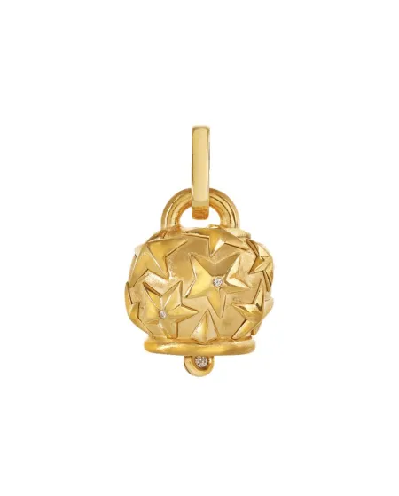 Ciondolo Chantecler Et Voilà Grande Campanelle in Argento Dorato e Diamanti