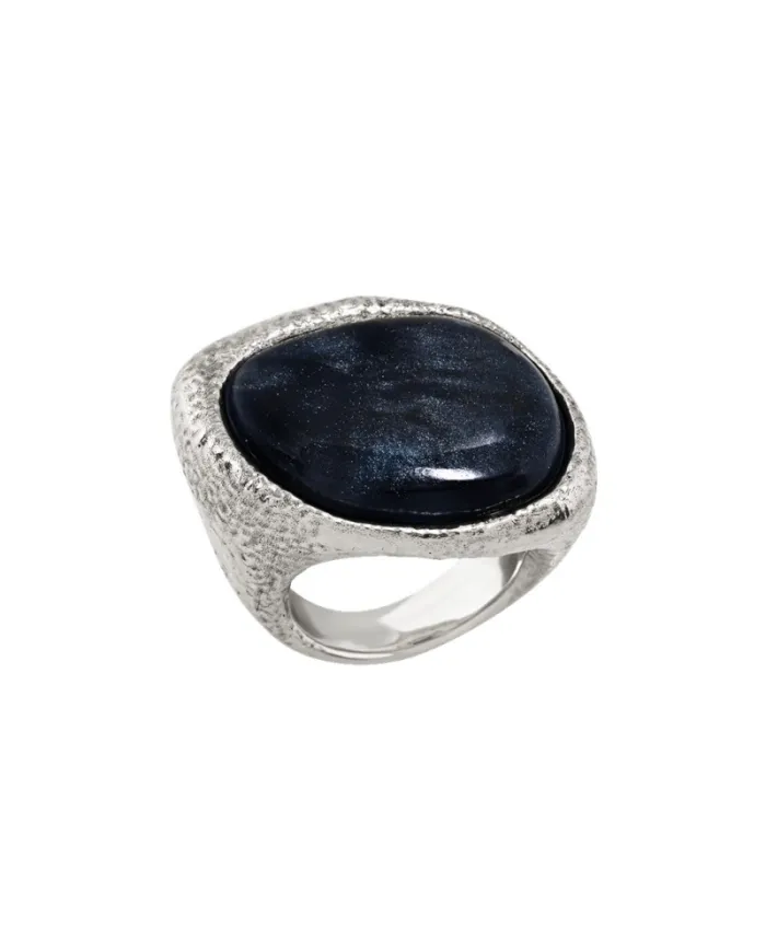 Chantecler Enchanté Ring in Silver with Translucent Obsidian-Colored Resin