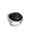 Bague Chantecler Enchanté en argent avec résine translucide couleur obsidienne