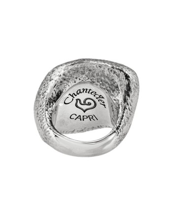 Chantecler Enchanté Ring in Silver with Translucent Obsidian-Colored Resin