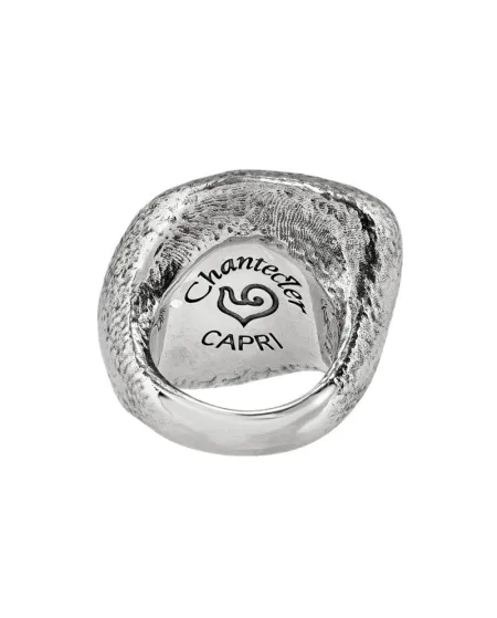 Chantecler Enchanté Ring in Silver with Translucent Obsidian-Colored Resin