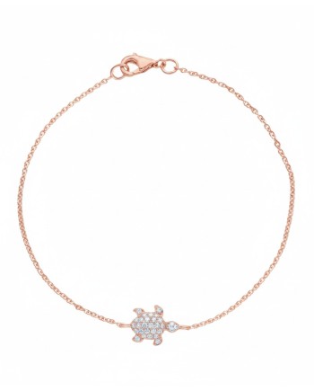 Casella Gioielli Rose Gold and Turtle Bracelet with Diamonds