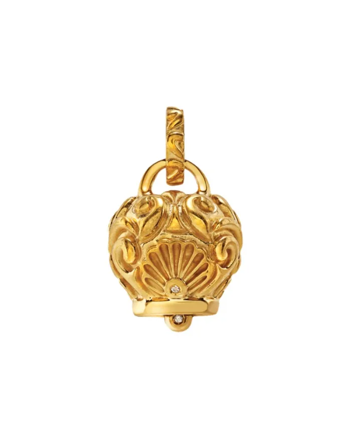 Chantecler Et Voilà Grande Campanelle Pendant in Gold-Plated Silver and Diamonds