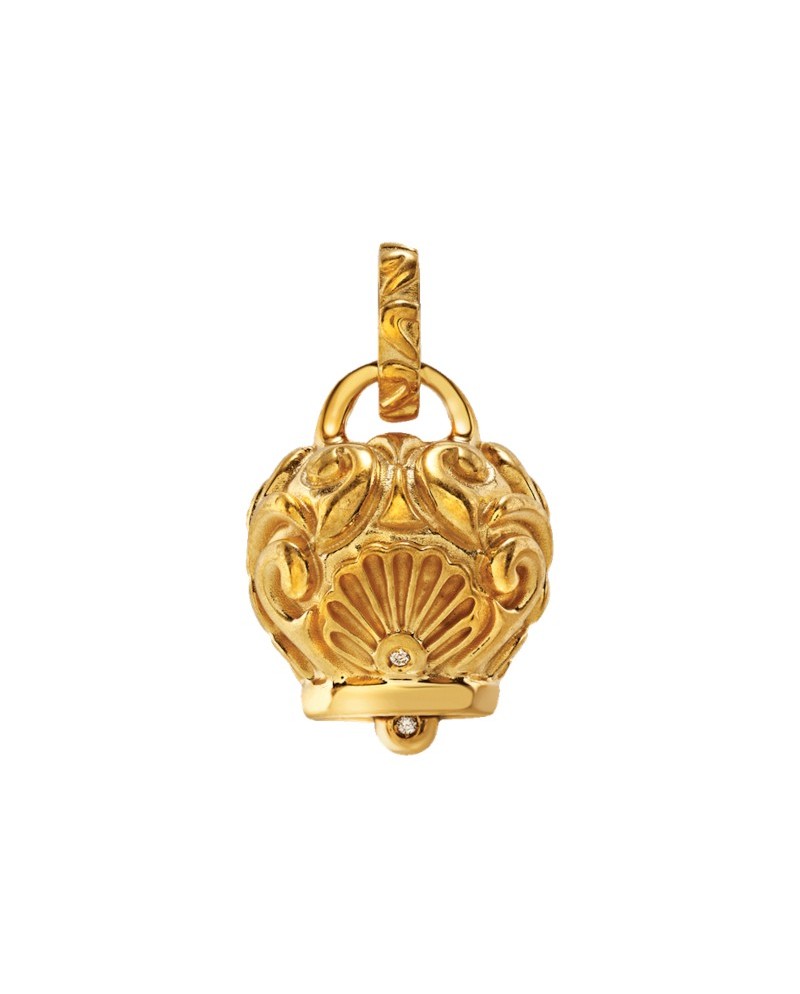Chantecler Et Voilà Grande Campanelle Pendant in Gold-Plated Silver and Diamonds