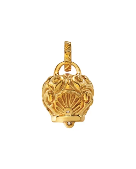 Ciondolo Chantecler Et Voilà Grande Campanelle in Argento Dorato e Diamanti